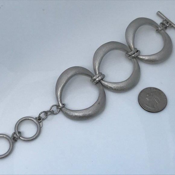 Rivka Friedman Bracelet Silver Tone Oval Link Togg - Picture 3 of 10